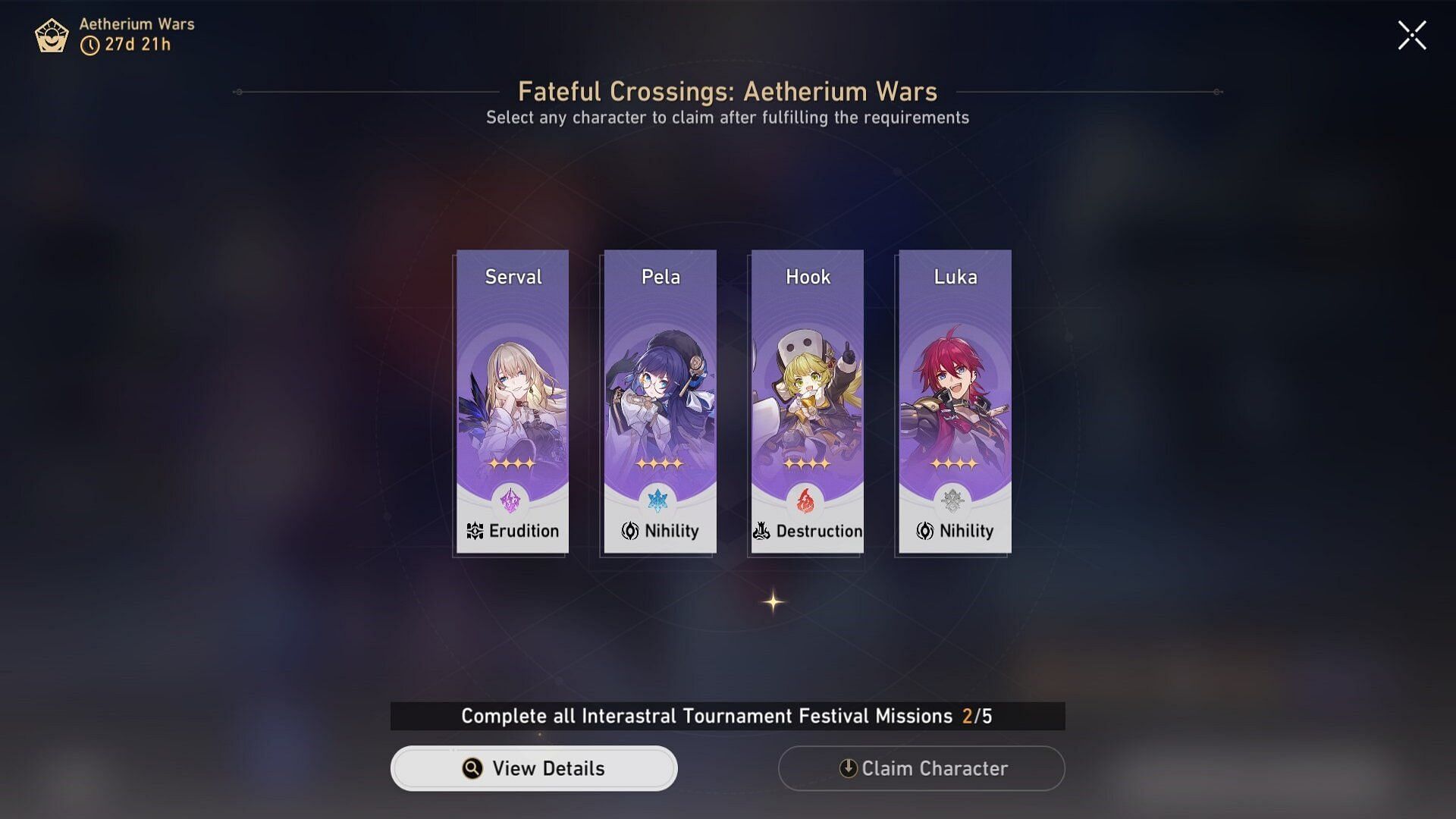 You can select from one of them after finishing the pre-requisite missions (Image via Hoyoverse)