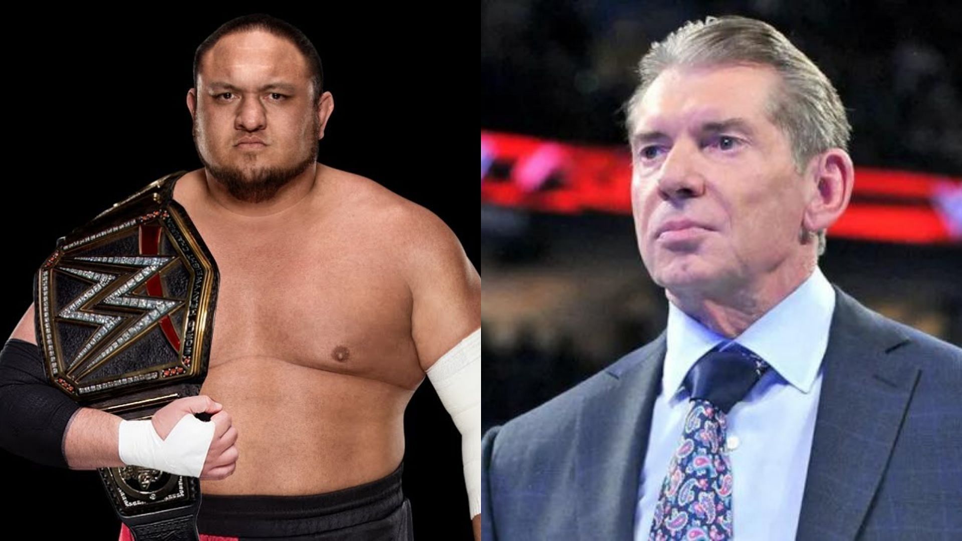 Samoa Joe(left); Vince McMahon(right)