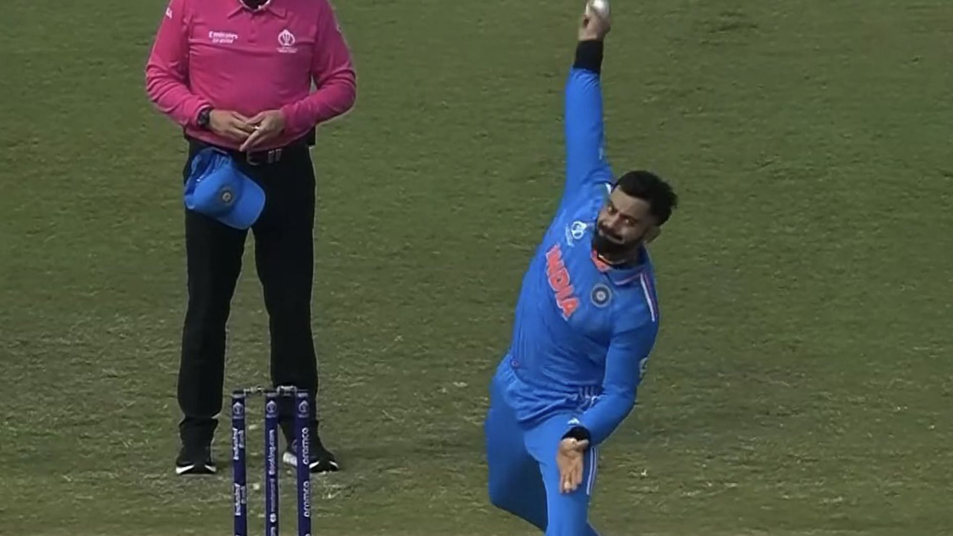 Crowd was right behind Virat Kohli as he bowled for India after a long time (P.C.:Hotstar)