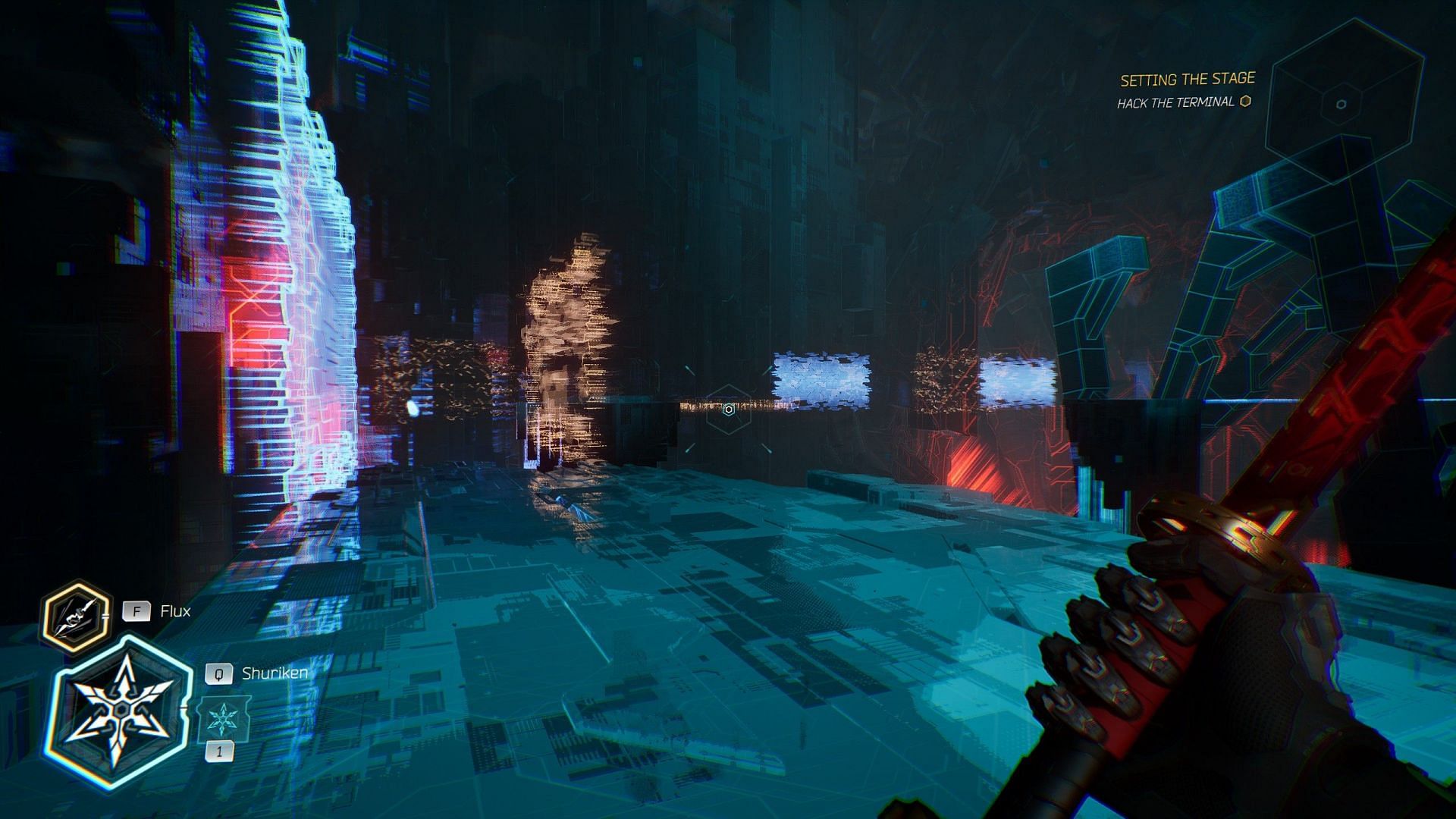 The cybervoid hides challenges of its own (Screenshot via Ghostrunner 2)