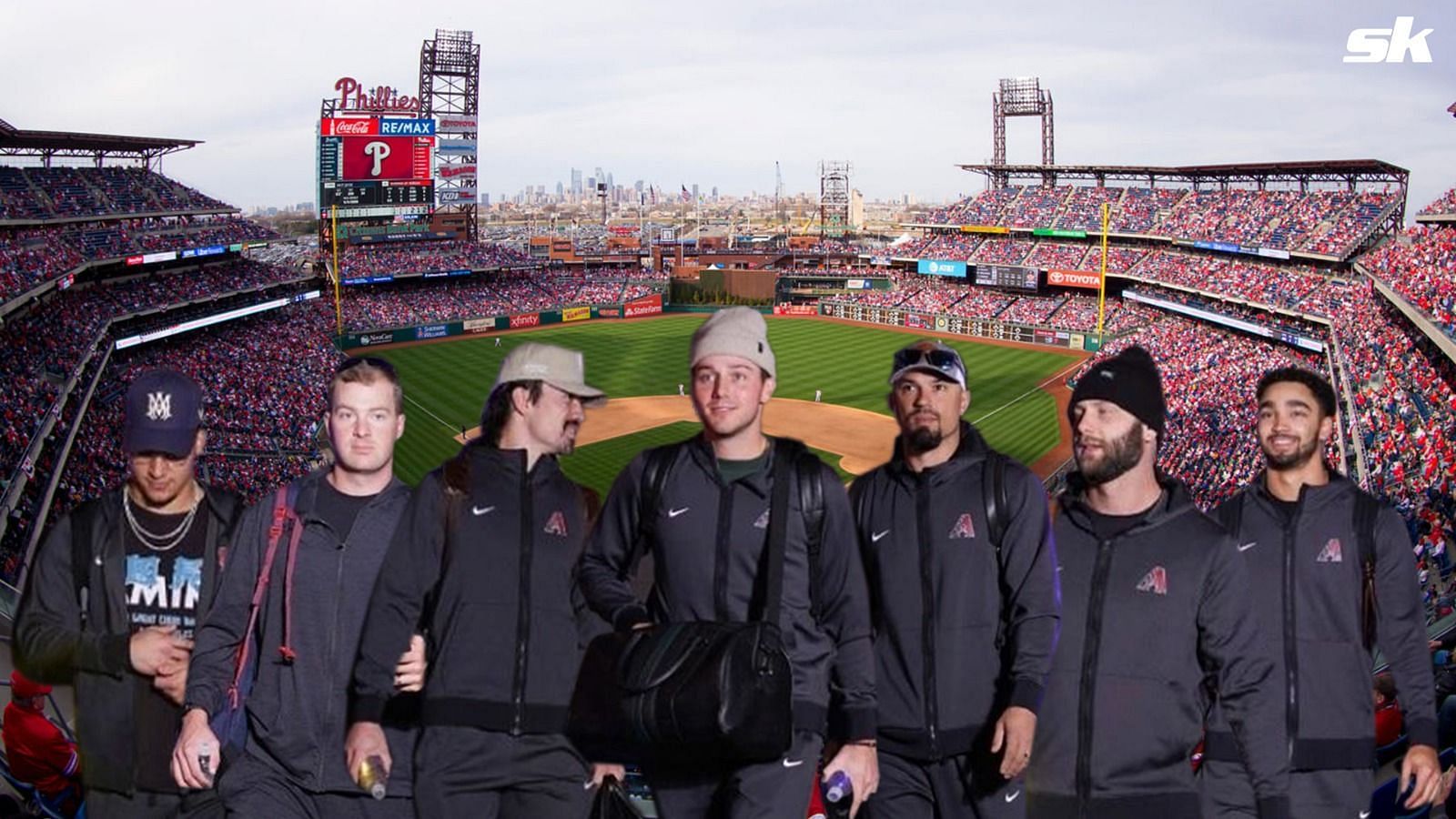 Fans react to D-backs pulling up like gangsters in matching sweatsuits only to go on and lose to Phillies