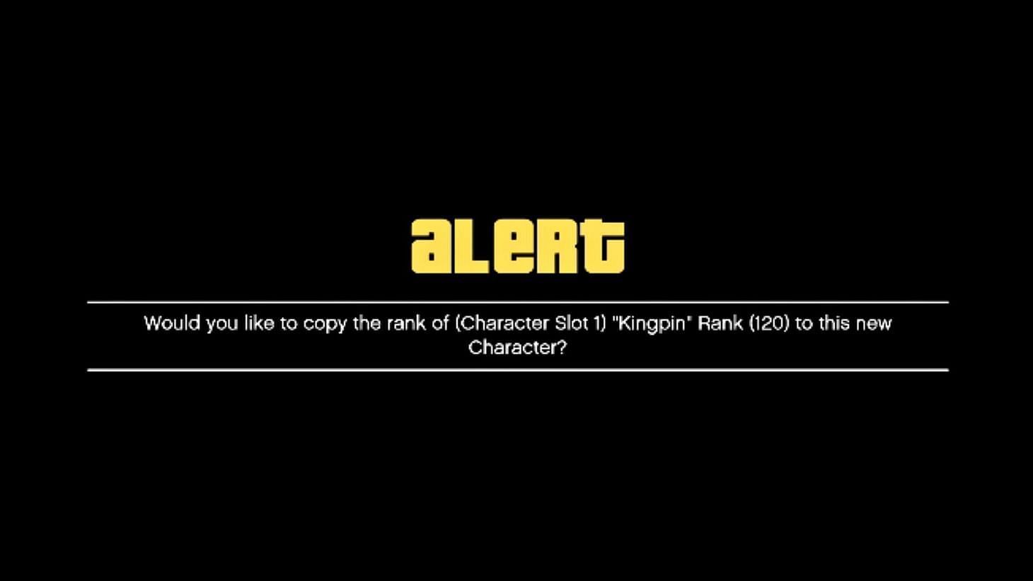 Copy your primary GTA Online character&#039;s rank to the new one. (Image via YouTube/Money Mitch)