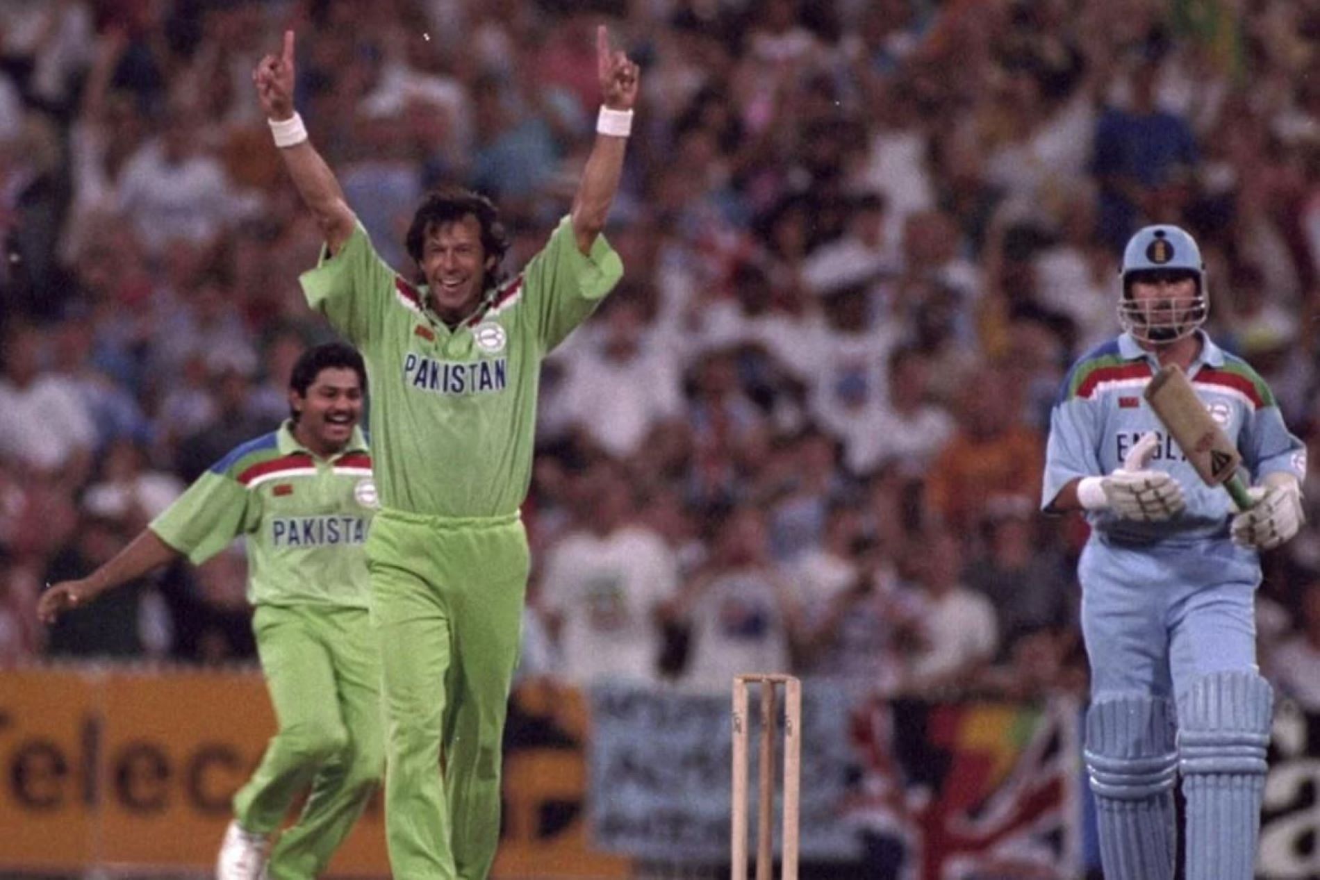 Imran Khan picked up the final wicket of the 1992 World Cup final.
