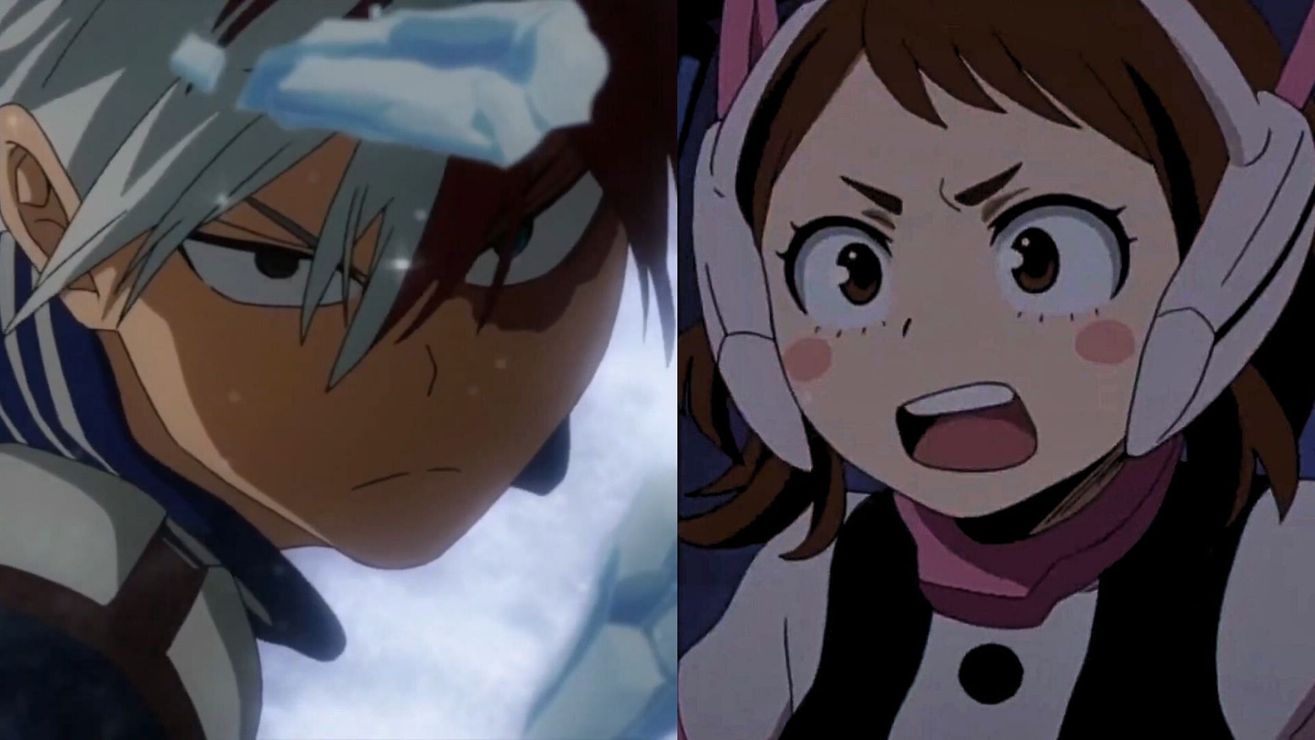 Shoto and Ochaco as seen in the My Hero Academia anime (Images via Bones)