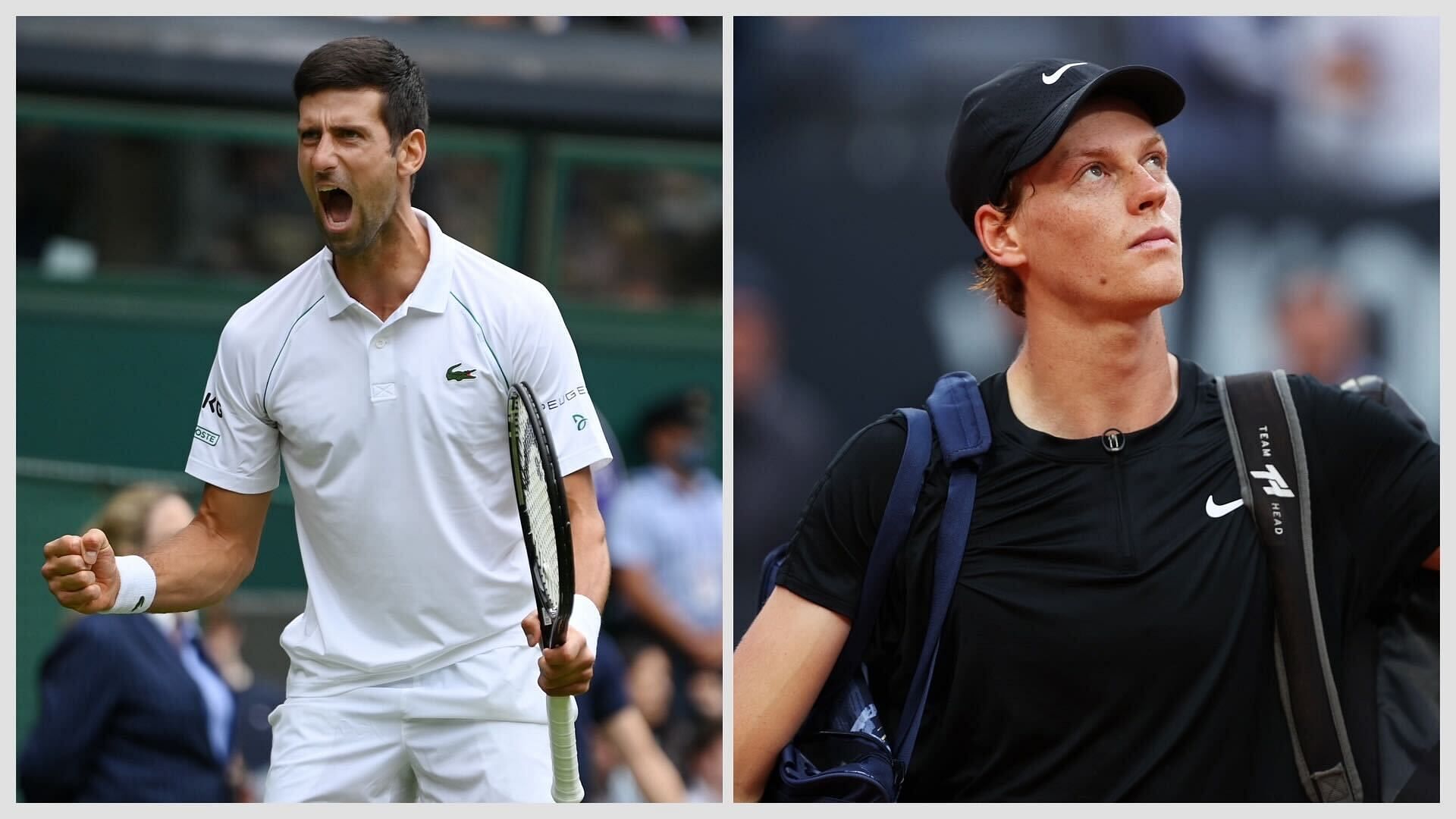 Novak Djokovic (L) and Jannik Sinner.