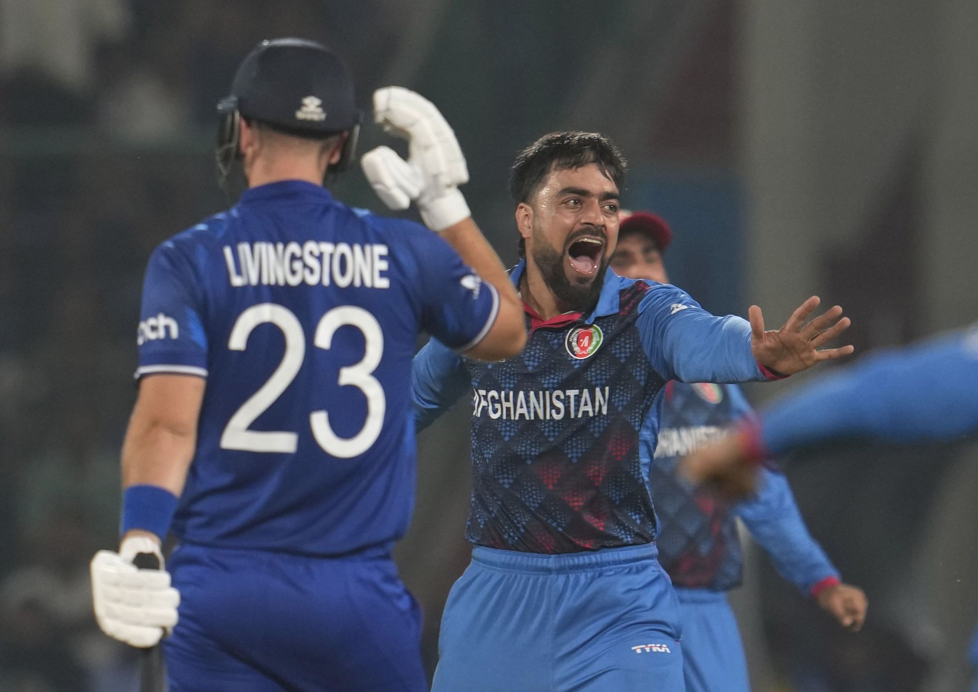 Rashid Khan trapped Liam Livingstone plumb in front of the wickets. [P/C: AP]