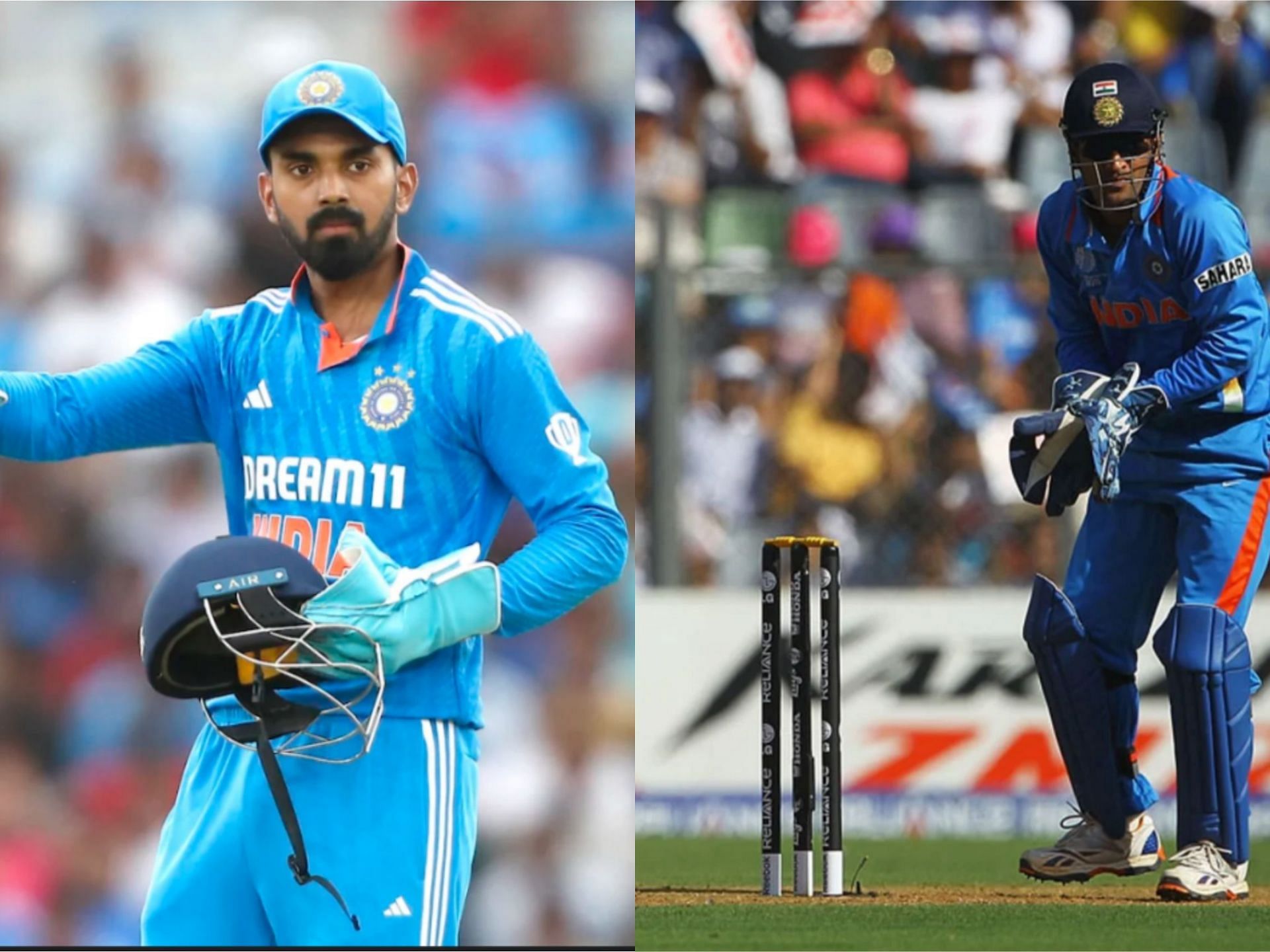 KL Rahul (L) and MS Dhoni (R) donning the wicket-keeping role [Getty Images]