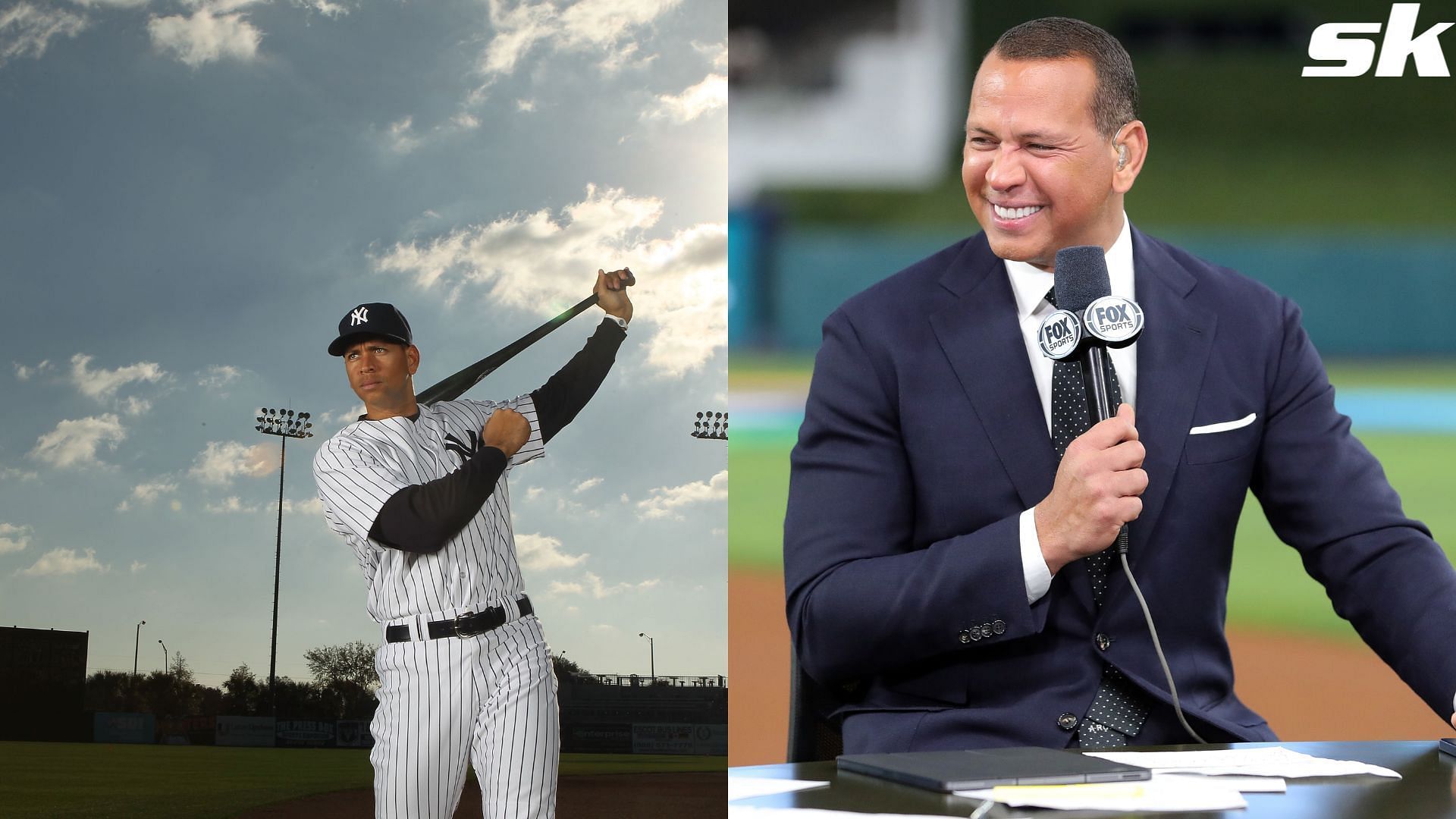 David Ortiz gives Alex Rodriguez a champagne shower while wearing