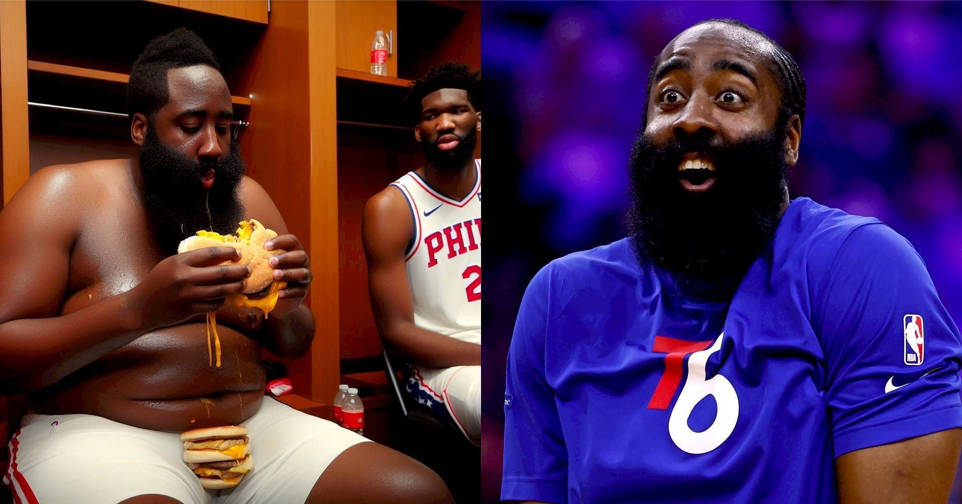 Fact check: Was James Harden spotted with burger in locker room? Viral image debunked
