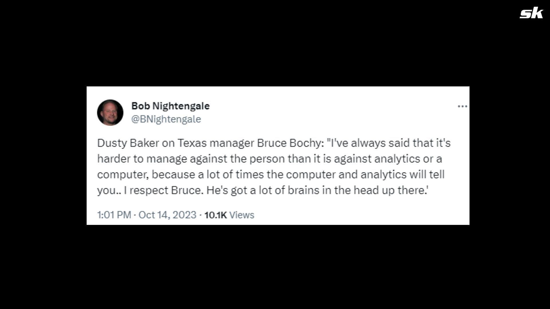 Dusty Baker pays homage to fellow World Series winner Bruce Bochy before  ALCS clash: He's got a lot of brains in the head