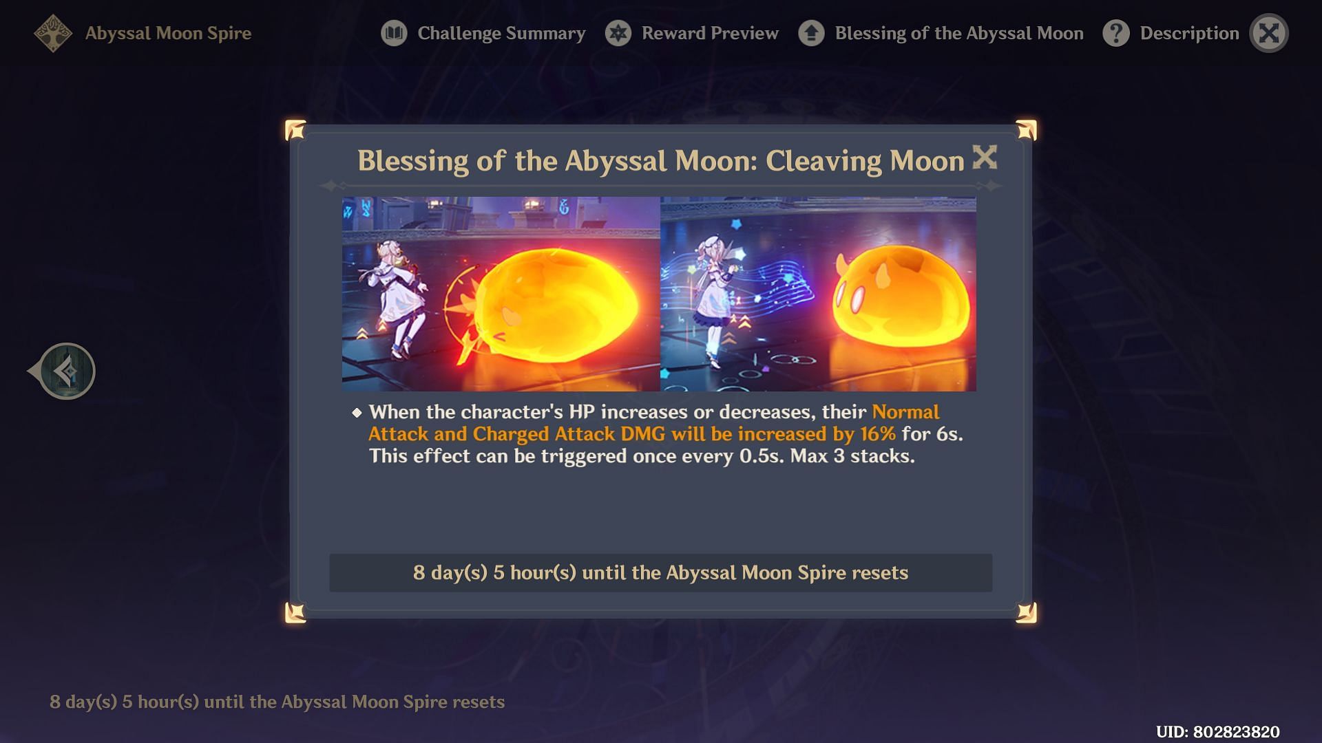 Blessing of the Abyssal Moon in 4.1 (Image via Genshin Impact)