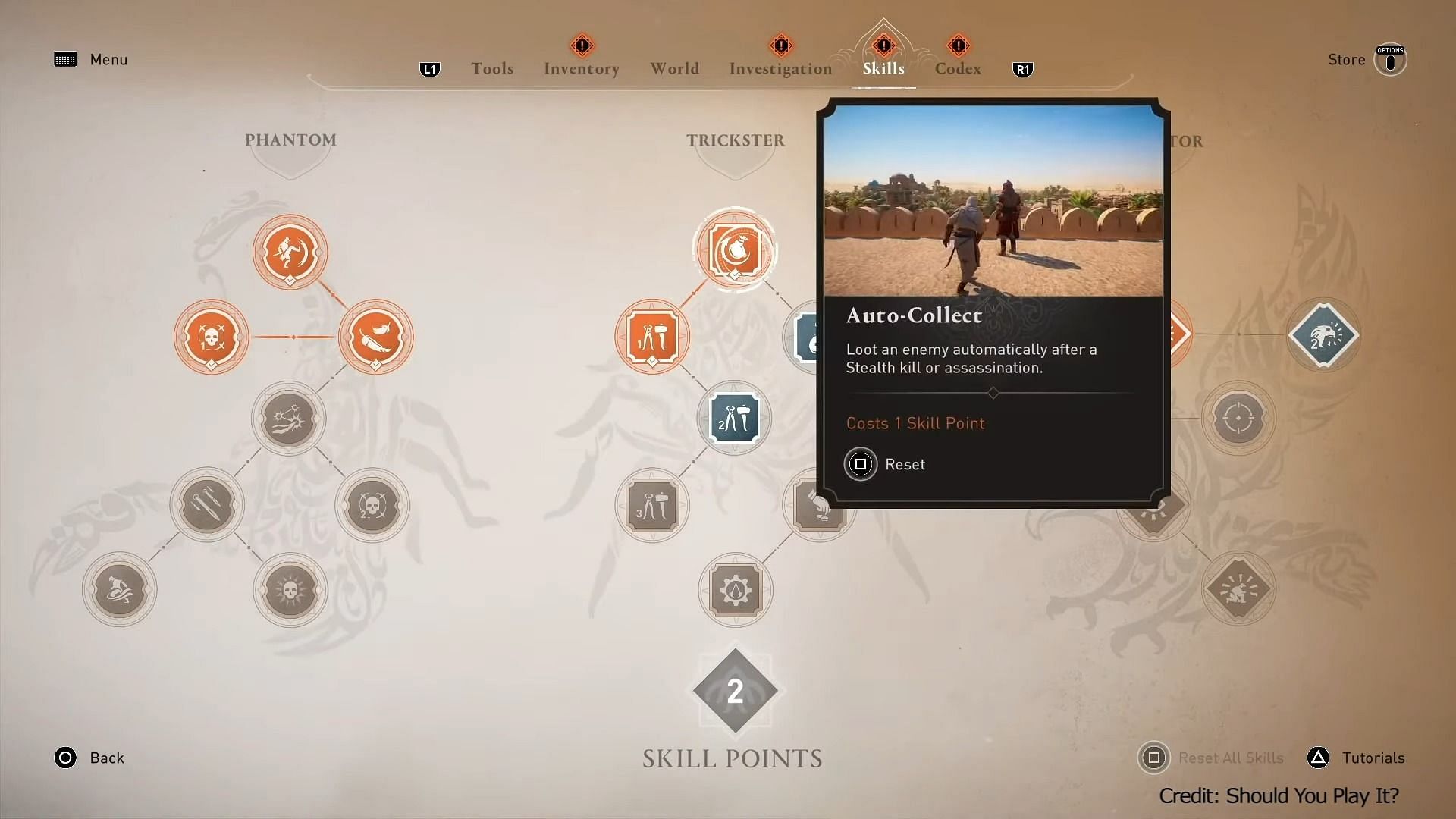 Auto Collect skill in Mirage (Image via Ubisoft)