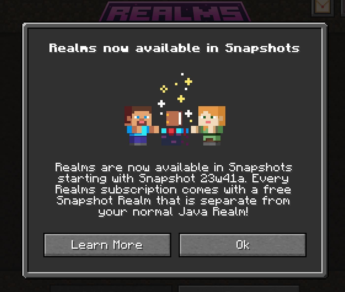Minecraft beta is now available on Realms (Image via Mojang)