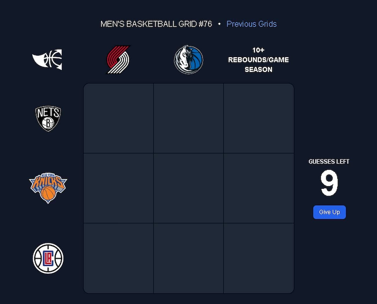 October 8&#039;s NBA Immaculate Grid challenge