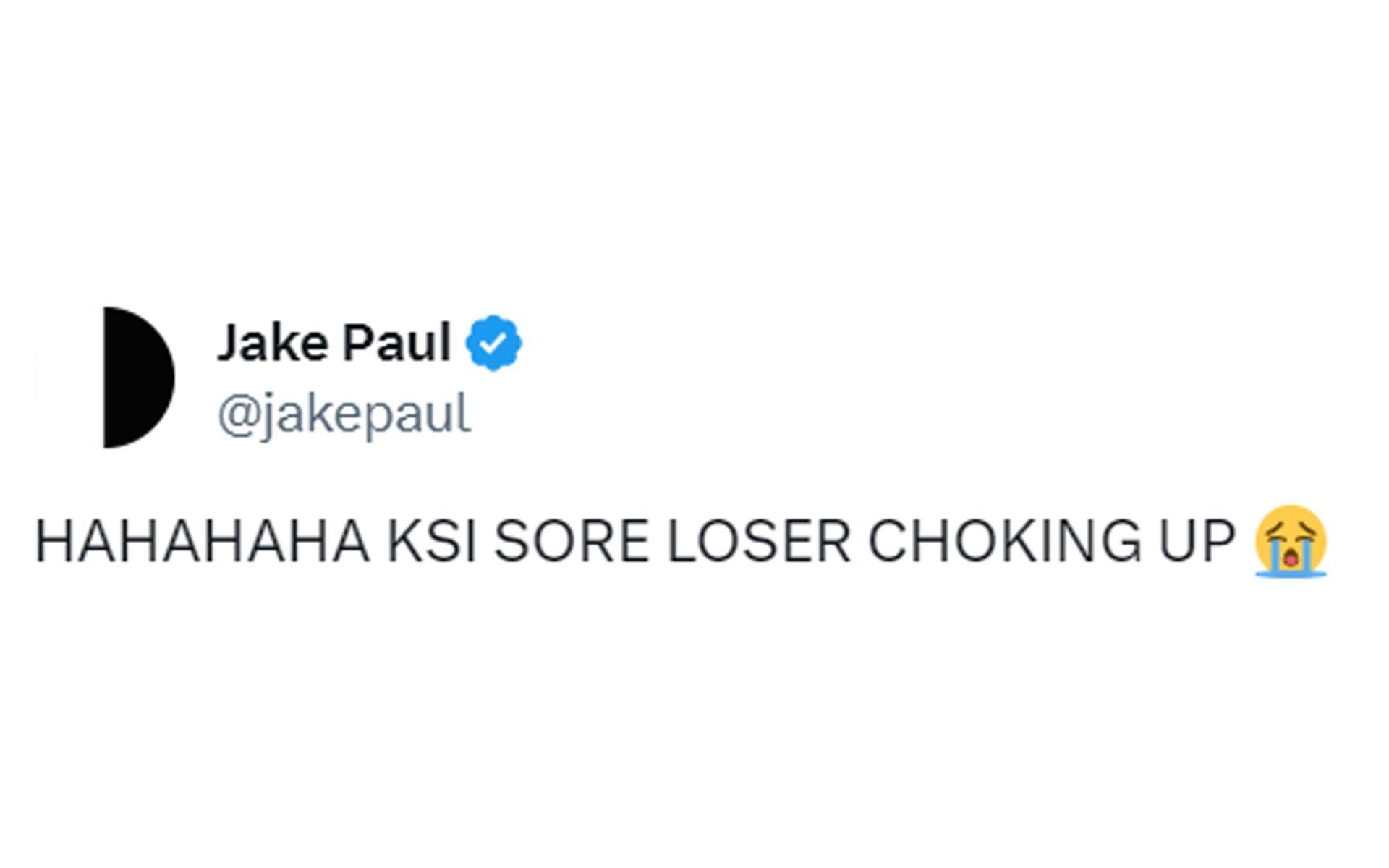 Paul&#039;s jab at KSI