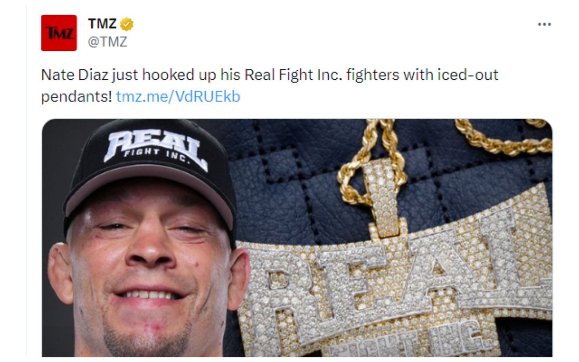 TMZ&#039;s tweet regarding the gift for Real Fight Inc. fighters.png