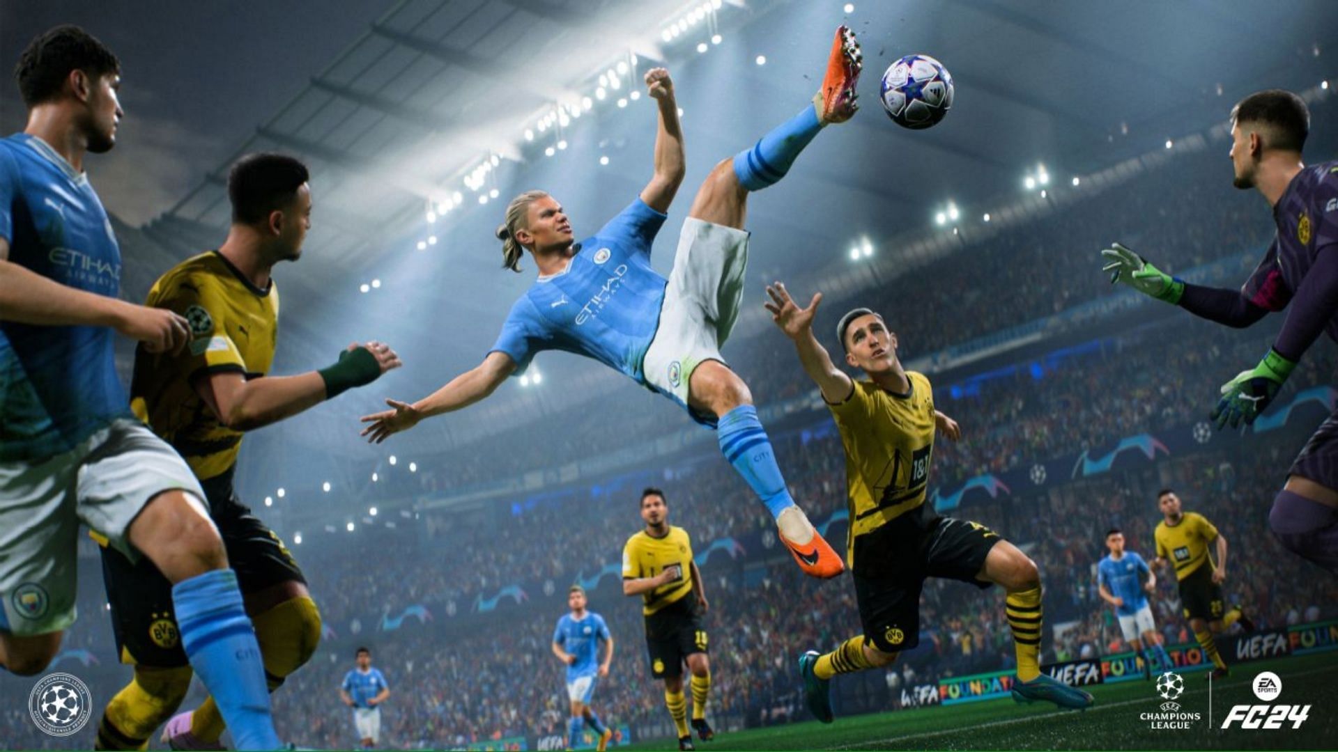 Haaland is extremely powerful in EA FC 24 (Image via EA Sports)