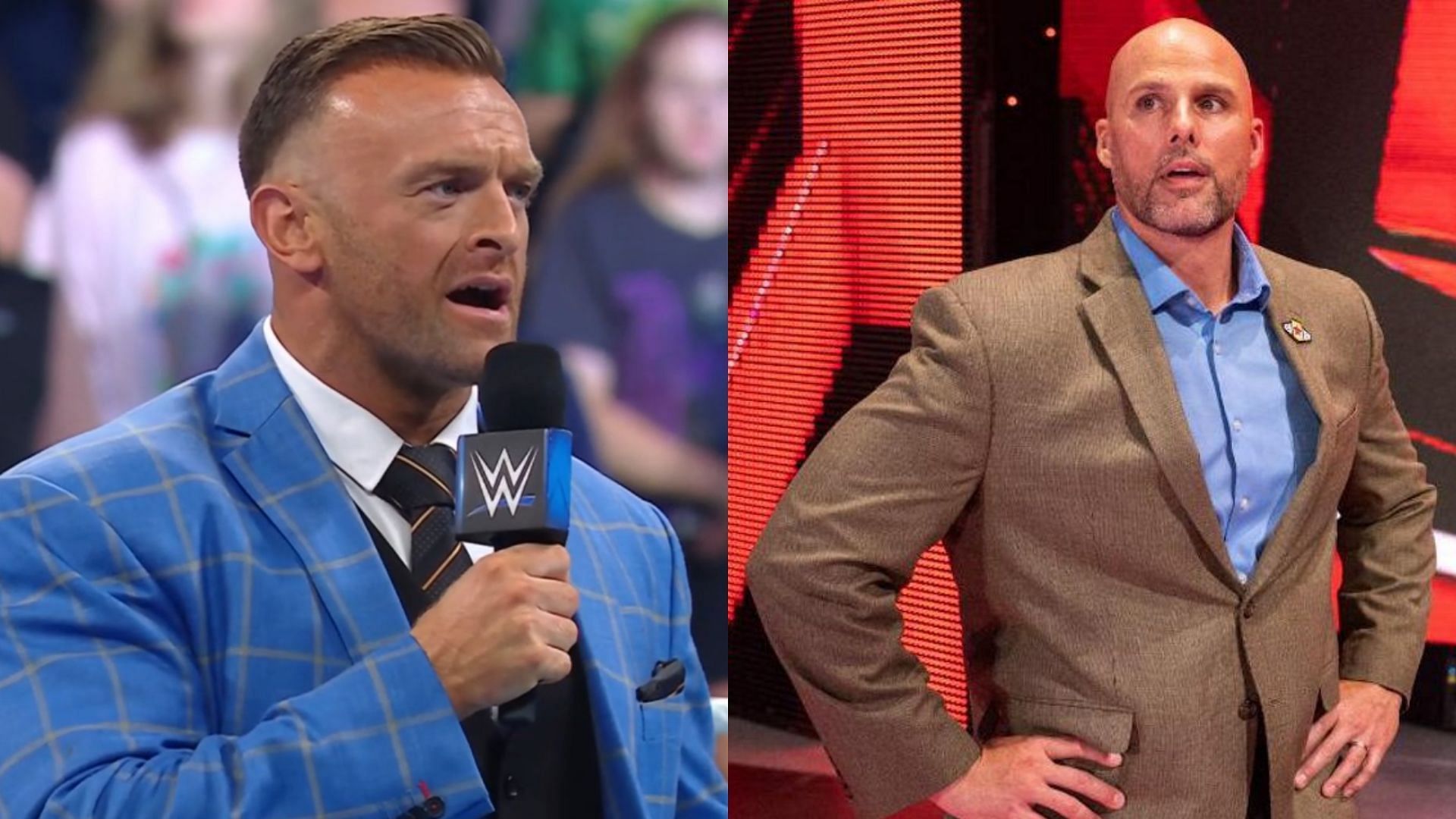 Nick Aldis (left) is the new SmackDown GM.