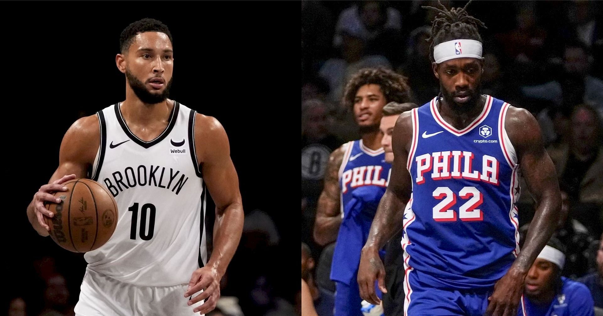 Brooklyn Nets point guard Ben Simmons and Philadelphia 76ers point guard Patrick Beverley