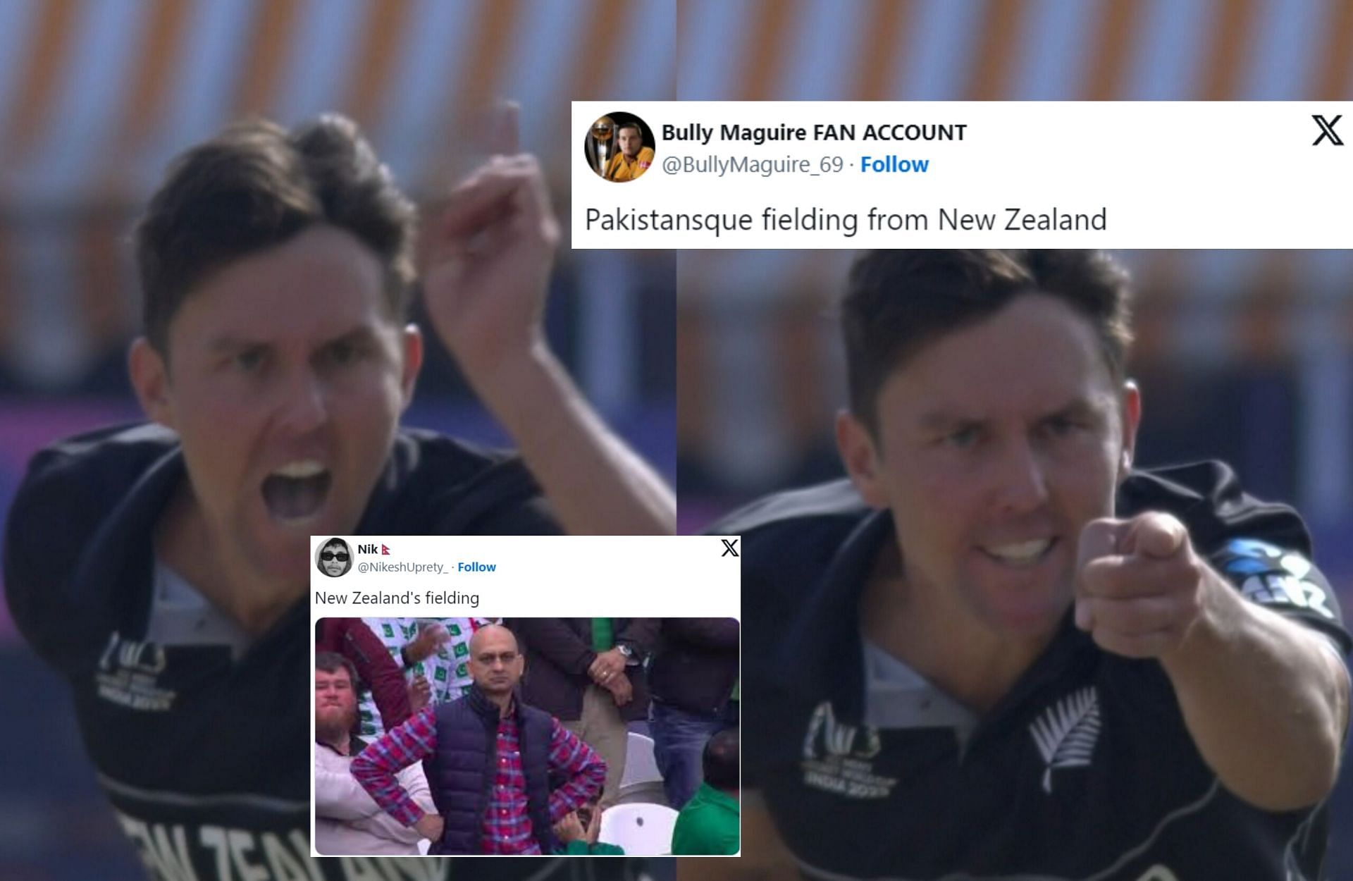Fans troll Kiwis players after their poor fielding efforts on Saturday. 