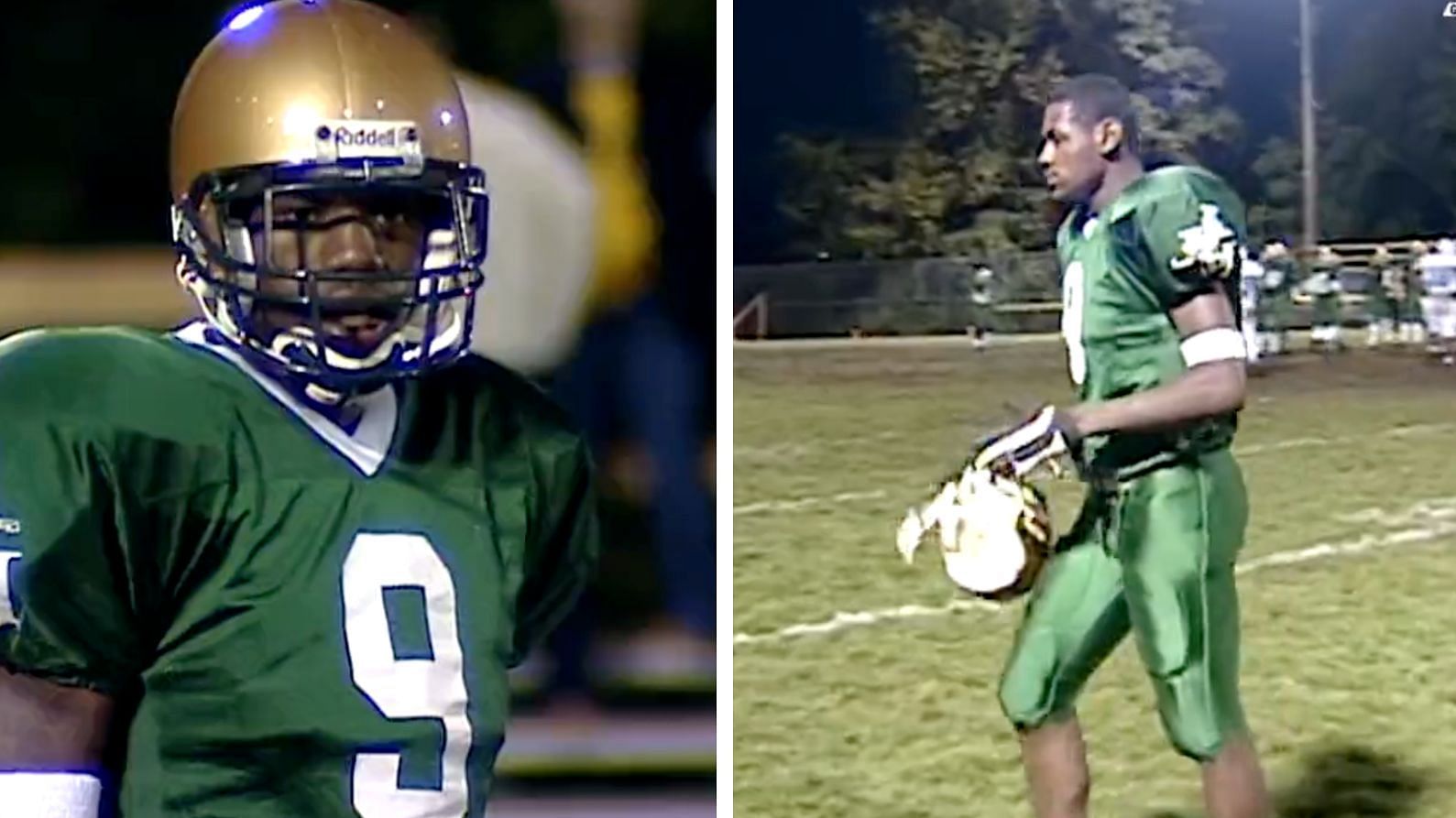 Clip Of LeBron James Playing Football In High School And Catching