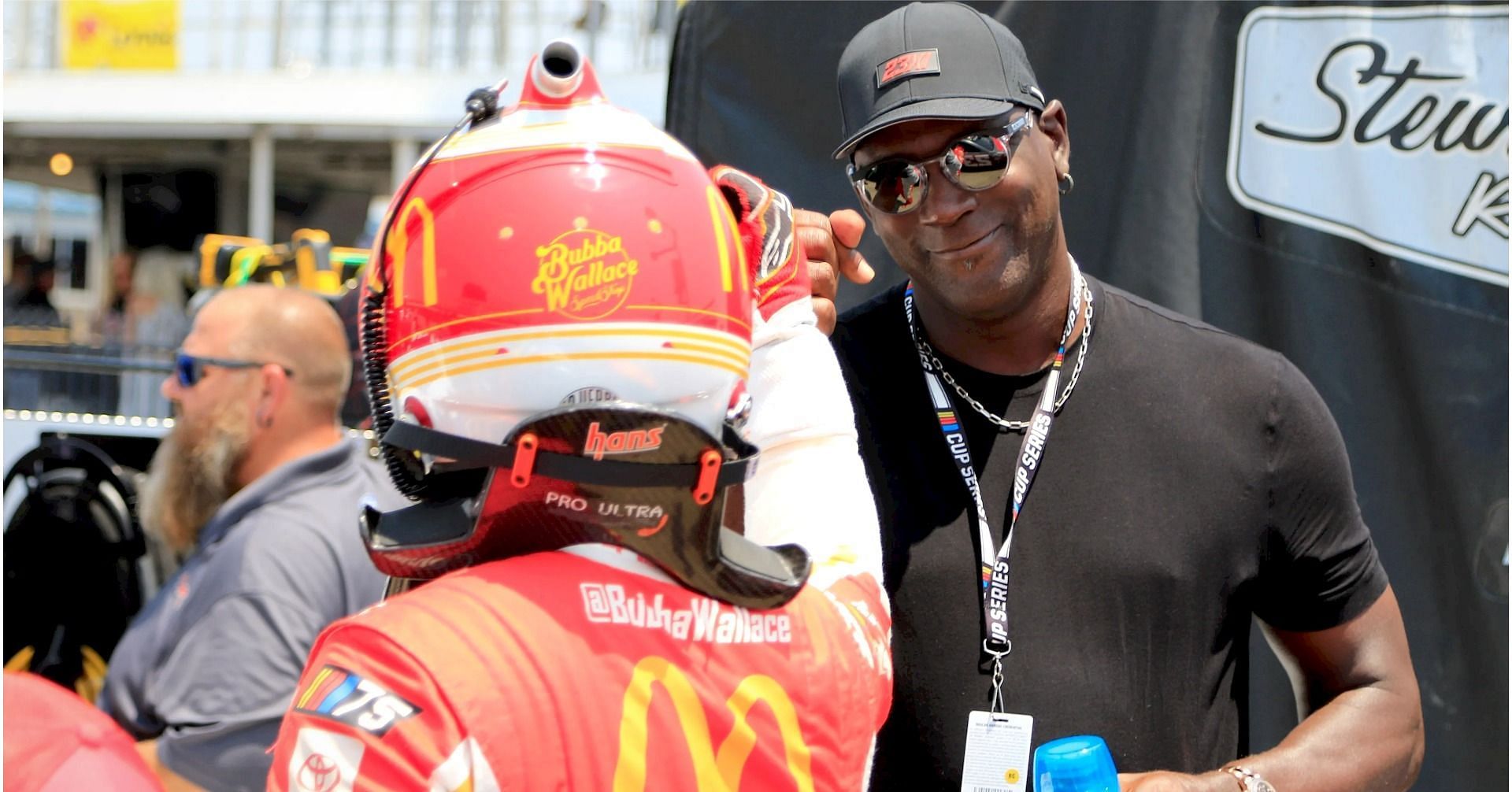 Chicago Bulls legend Michael Jordan attending a NASCAR race