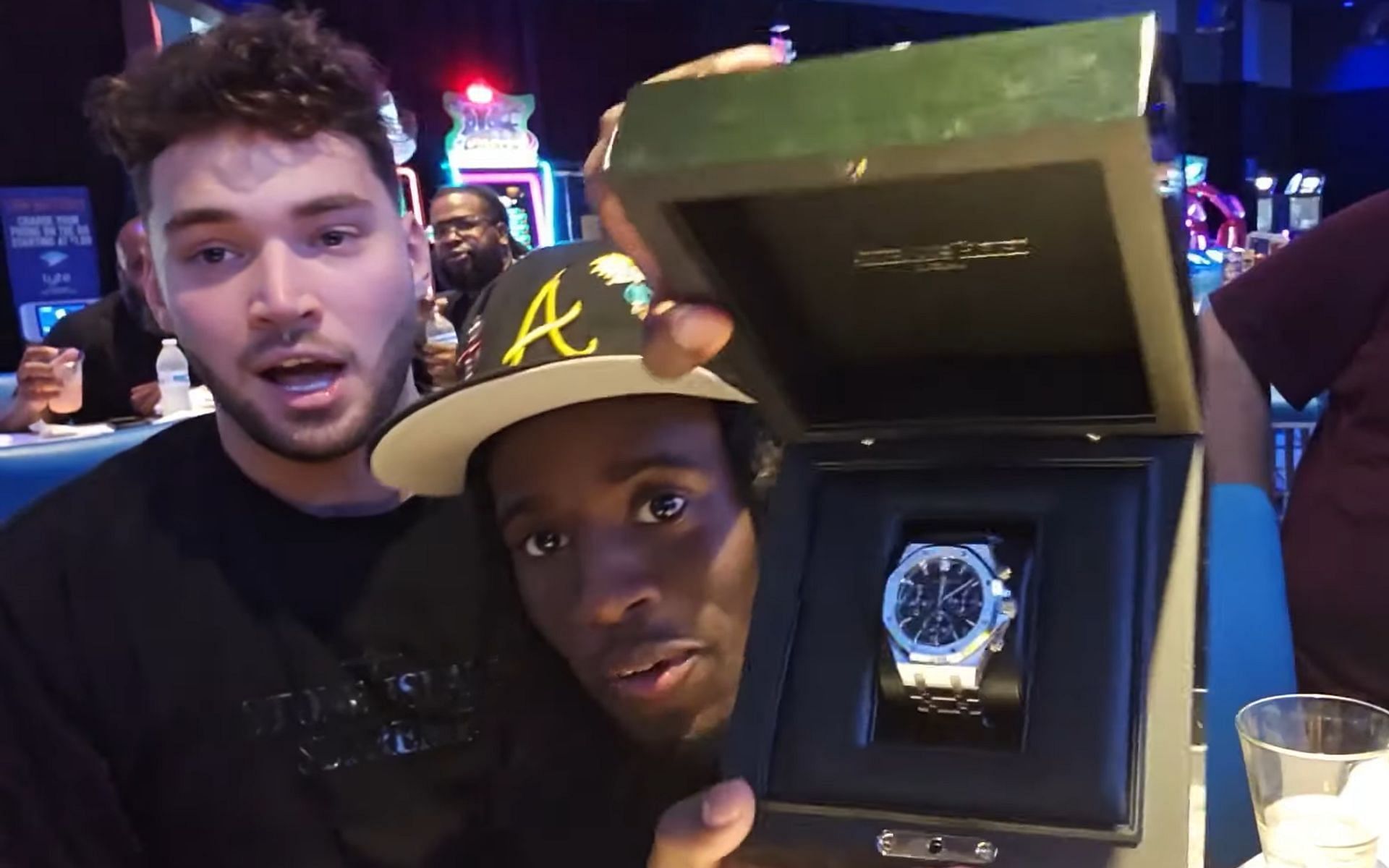 Kai Cenat surprised Adin Ross by gifting him a pair of two Audemars Piguet watches (Image via Adin Live/YouTube)
