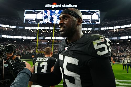 Chandler Jones after New England Patriots v Las Vegas Raiders