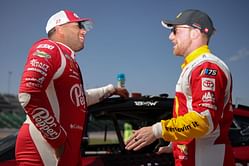 WATCH: Bubba Wallace celebrates with teammate Tyler Reddick after qualifying P4 for the Round of 12 elimination race at Charlotte