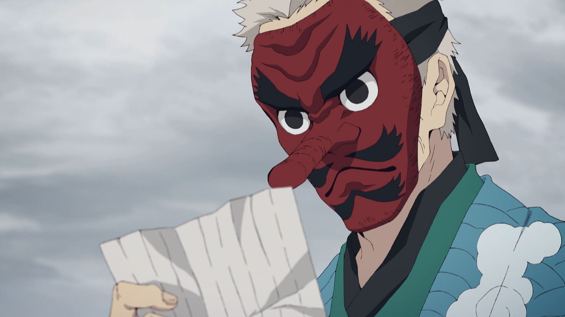 Sakonji Urokodaki as seen in the anime series (Image via Ufotable)