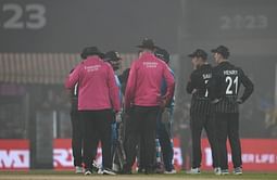 Why was play stopped during IND vs NZ 2023 World Cup match?