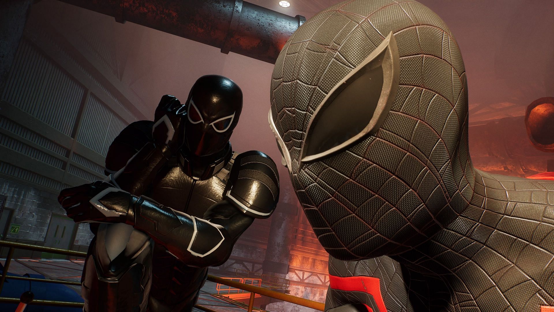 Agent Venom with black Raimi Suit in Spider-Man 2 (Image via Insomniac Games)