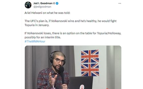 Tweet regarding plan for UFC event in Toronto