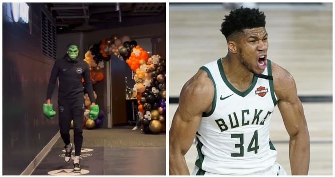 WATCH: Giannis Antetokounmpo disguised as Hulk for Halloween before facing Miami Heat