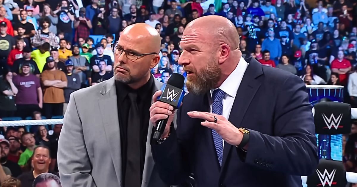 Adam Pearce and Triple H on SmackDown.