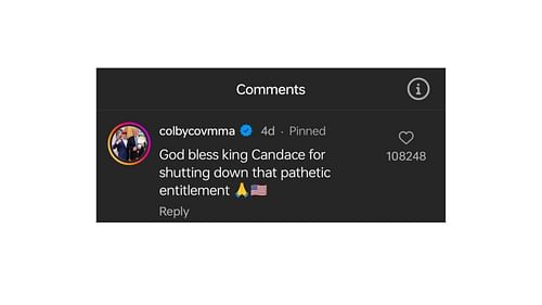 Colby Covington's response on Instagram