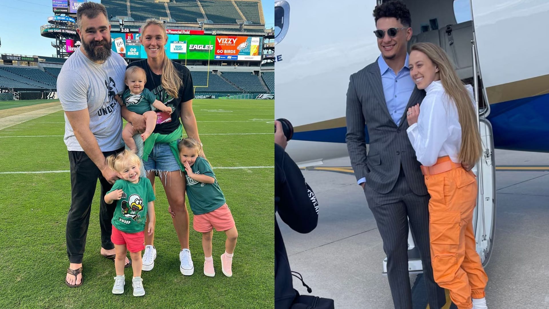 How do the wives of top NFL players travel to the games?