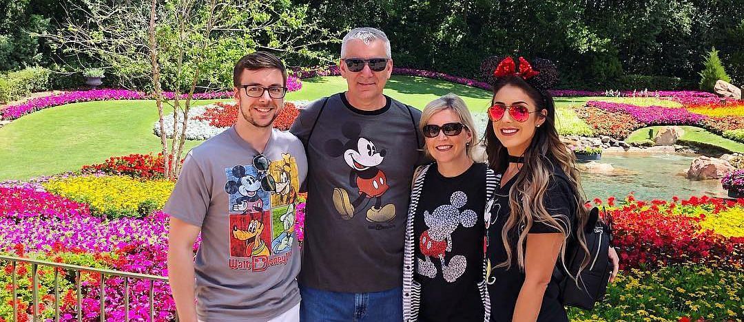 Britt Baker with her father, mother, and brother; @realbrittbaker on Instagram