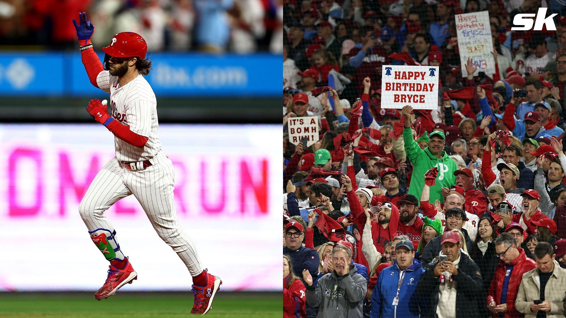 MLB fans in awe of Bryce Harper&rsquo;s birthday homer in explosive NLCS start. 