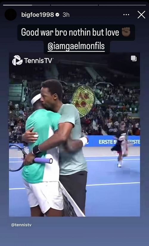 Frances Tiafoe's Instagram story