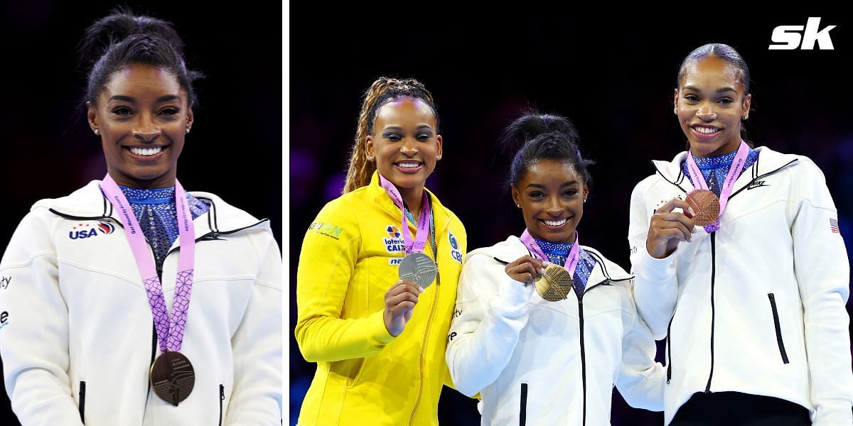 Simone Biles, Rebeca Andrade and Shilese Jones shared the podium at the 2023 Artistic Gymnastics World Championships.