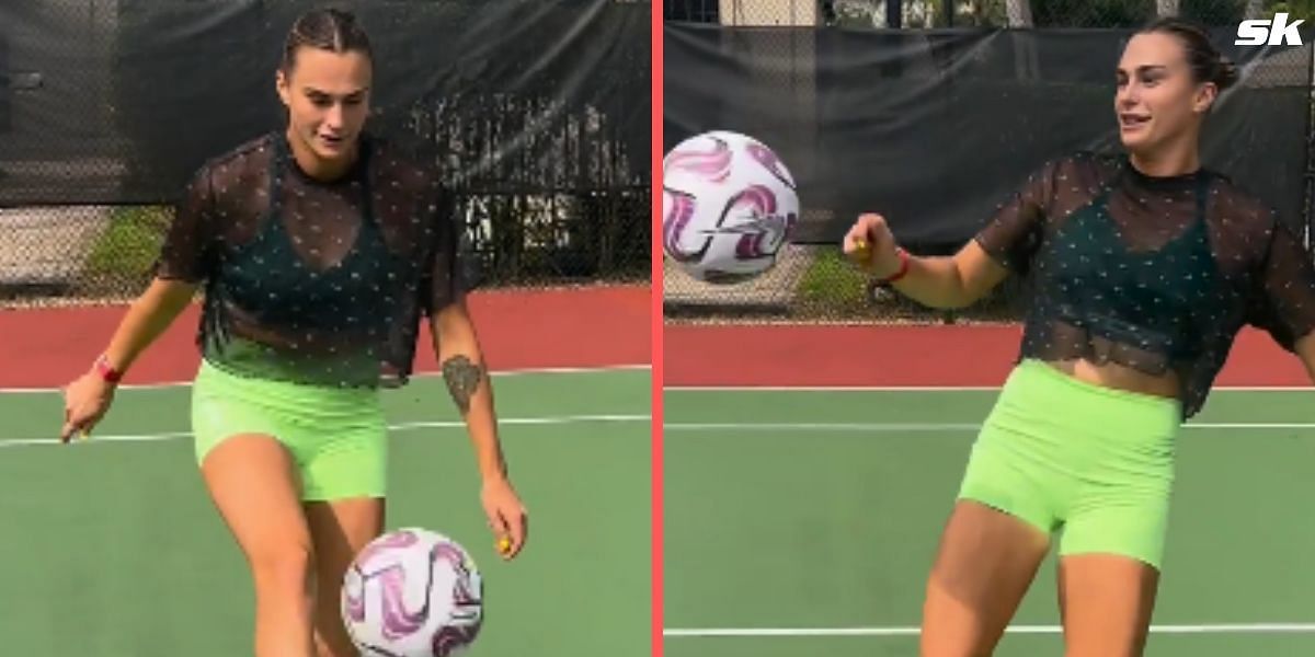 Aryna Sabalenka shows off soccer skills WTA Finals 2023