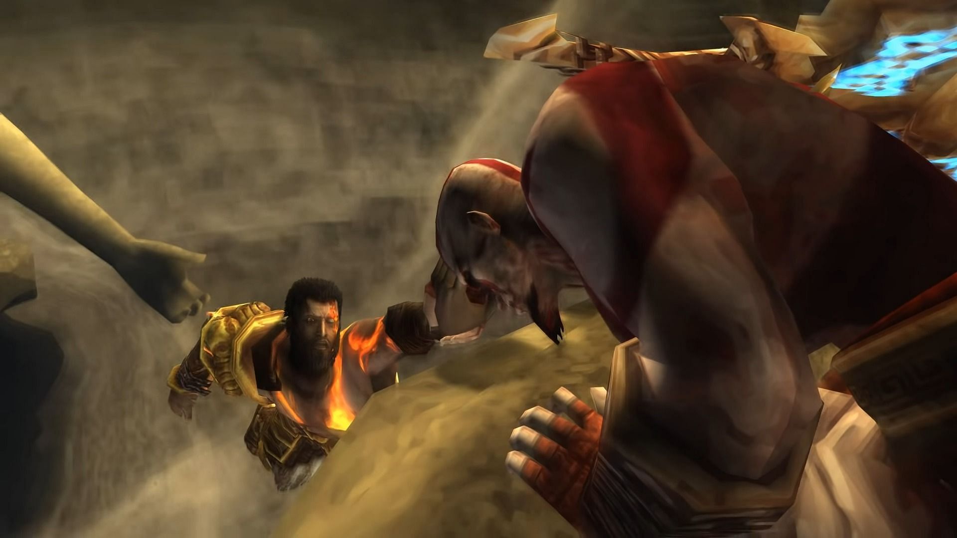 Kratos saving Deimos, Ghost of Sparta (Image via Santa Monica Studios)
