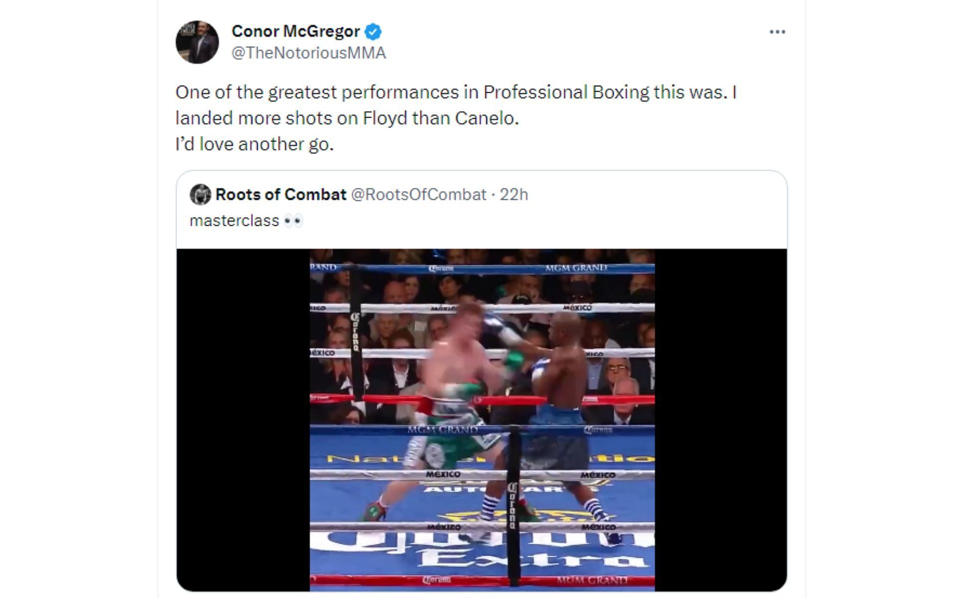 Tweet regarding Mayweather vs. Alvarez