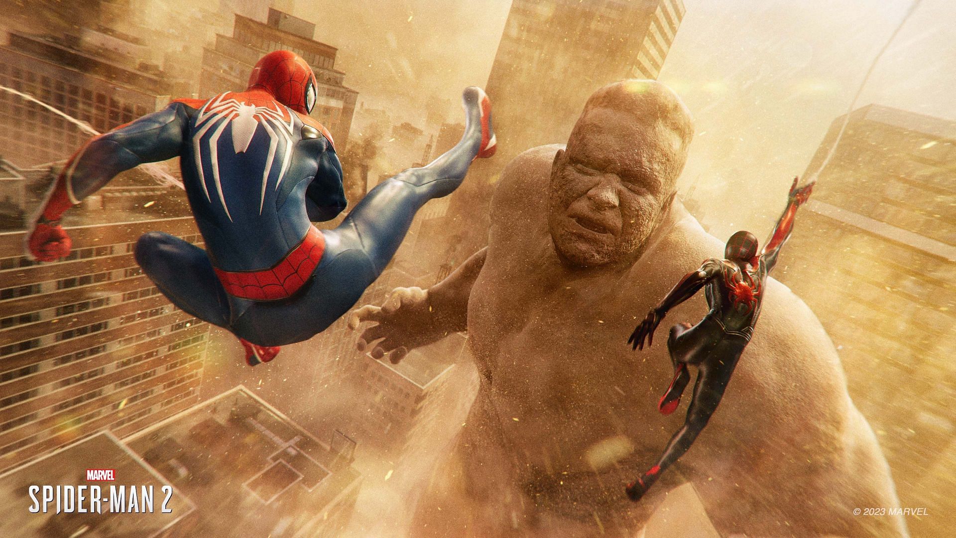 Fighting Sandman (Image via Marvel&#039;s Spider-Man 2)