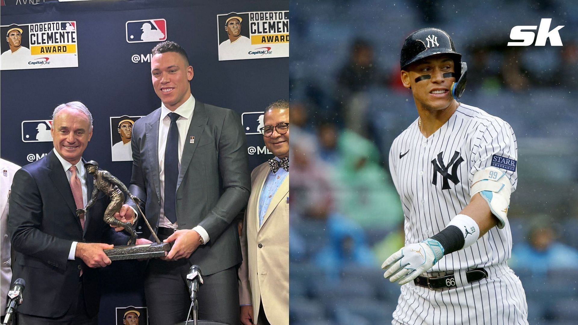 New York Yankees captain Aaron Judge has won the 2023 Roberto Clemente Award for this ALL RISE Foundation