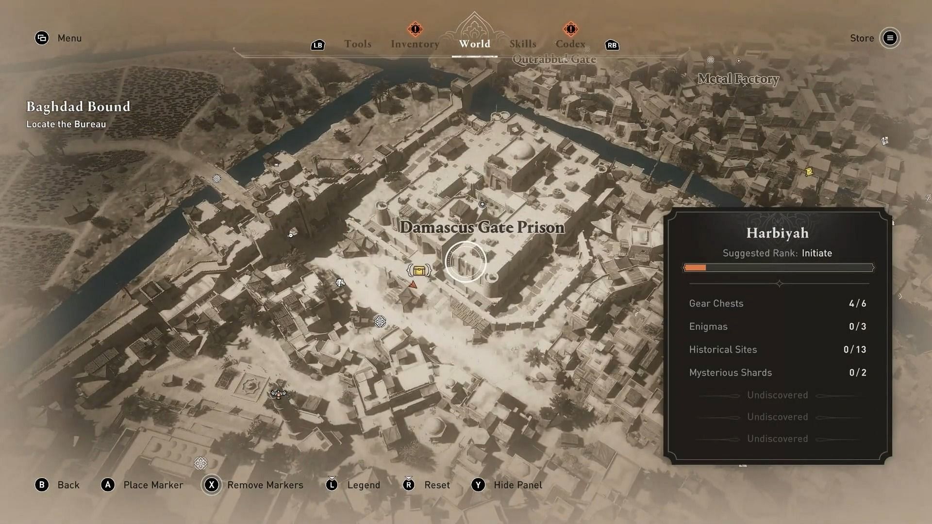 Damascus Gate Prison gear chest location in Assassin&#039;s Creed Mirage (Image via Ubisoft)