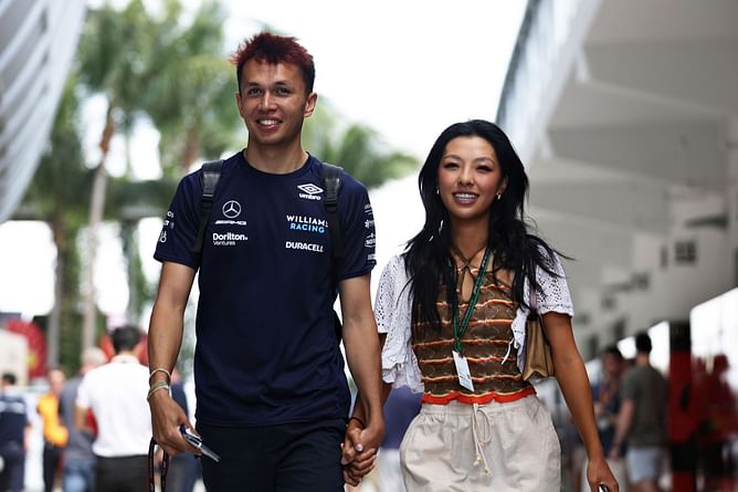 Despite girlfriend Muni He being a professional golfer, Alex Albon fears for his reputation ahead of Netflix’s F1 x Golf stars match