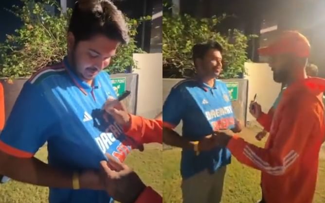 CWC 2023 : इंग्लैंड के खिलाफ जीत के बाद फैंस को ऑटोग्राफ देते नजर आए केएल राहुल, देखें वीडियो