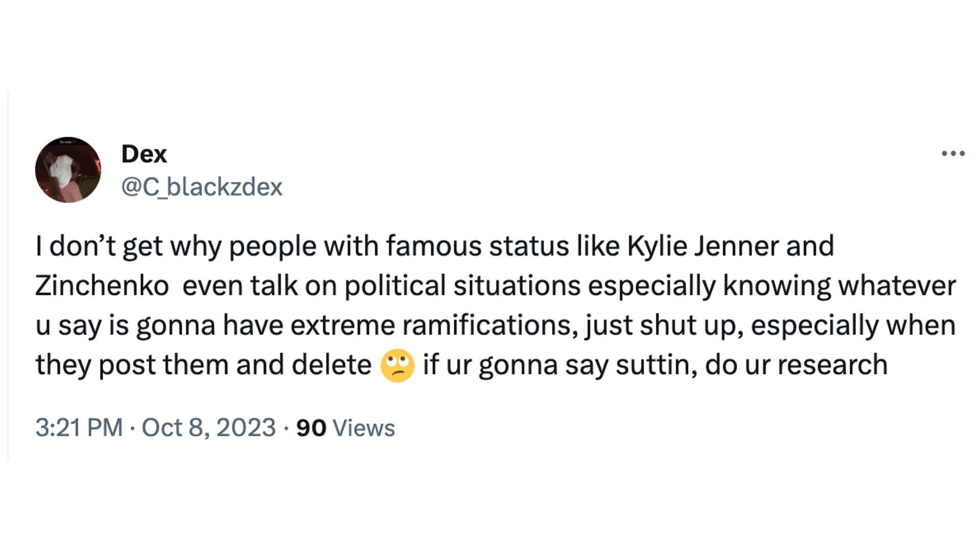 Fans lashing out at Kylie Jenner (Image via X/@C_blackzdex)